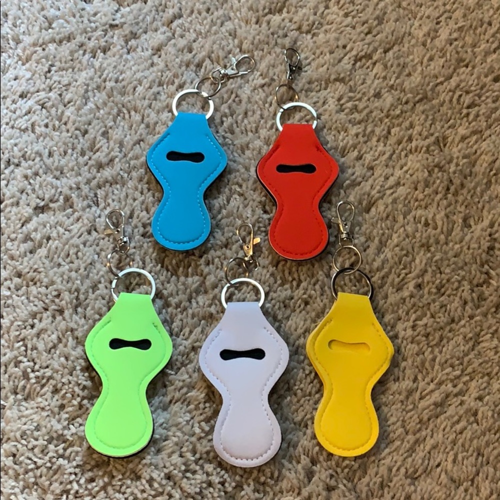 Keychain chapstick holders.
